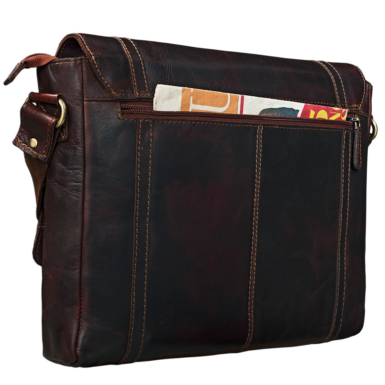 Umhängetasche Unisex Collegetasche Leder mit Schultergurt