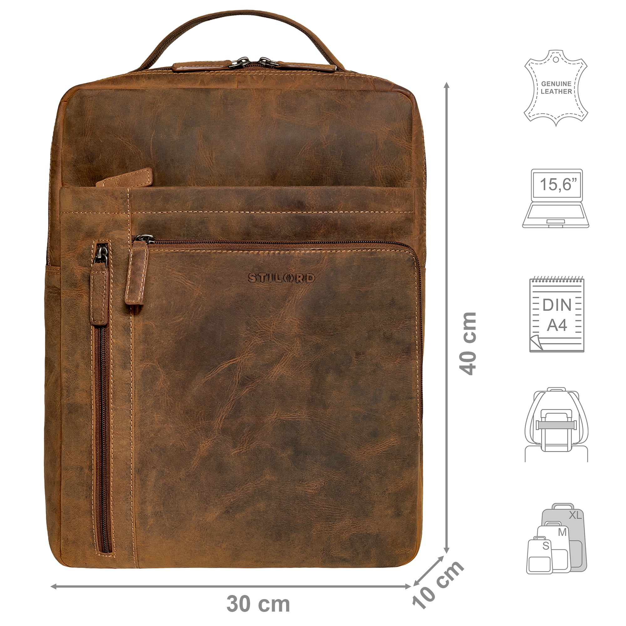 Wildleder Unirucksack Braun Damen