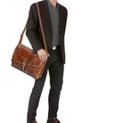 Lehrertasche Leder Retro braun