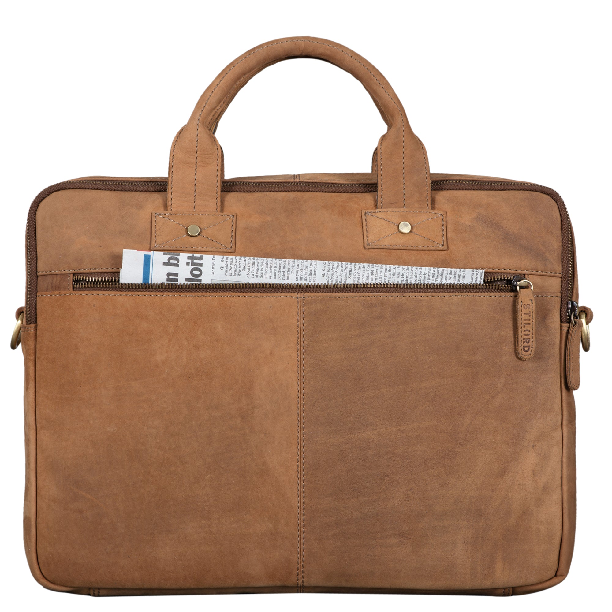 Elegante Bürotasche Braun Leder