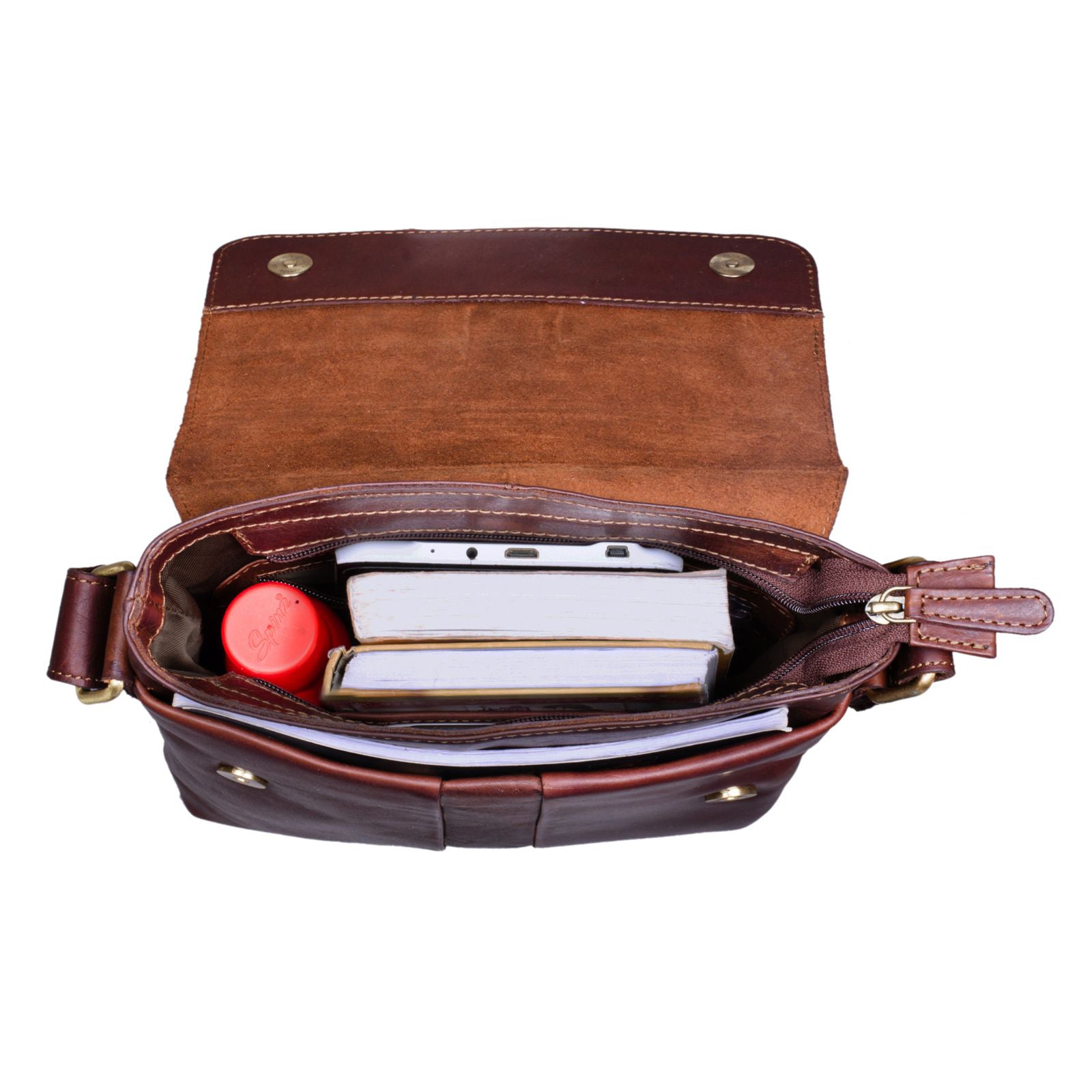Ledertasche Herren Damen zum Umhängen braun