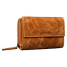 “Thea” Carteira Feminina Couro RFID Vintage Grande Porta Moedas