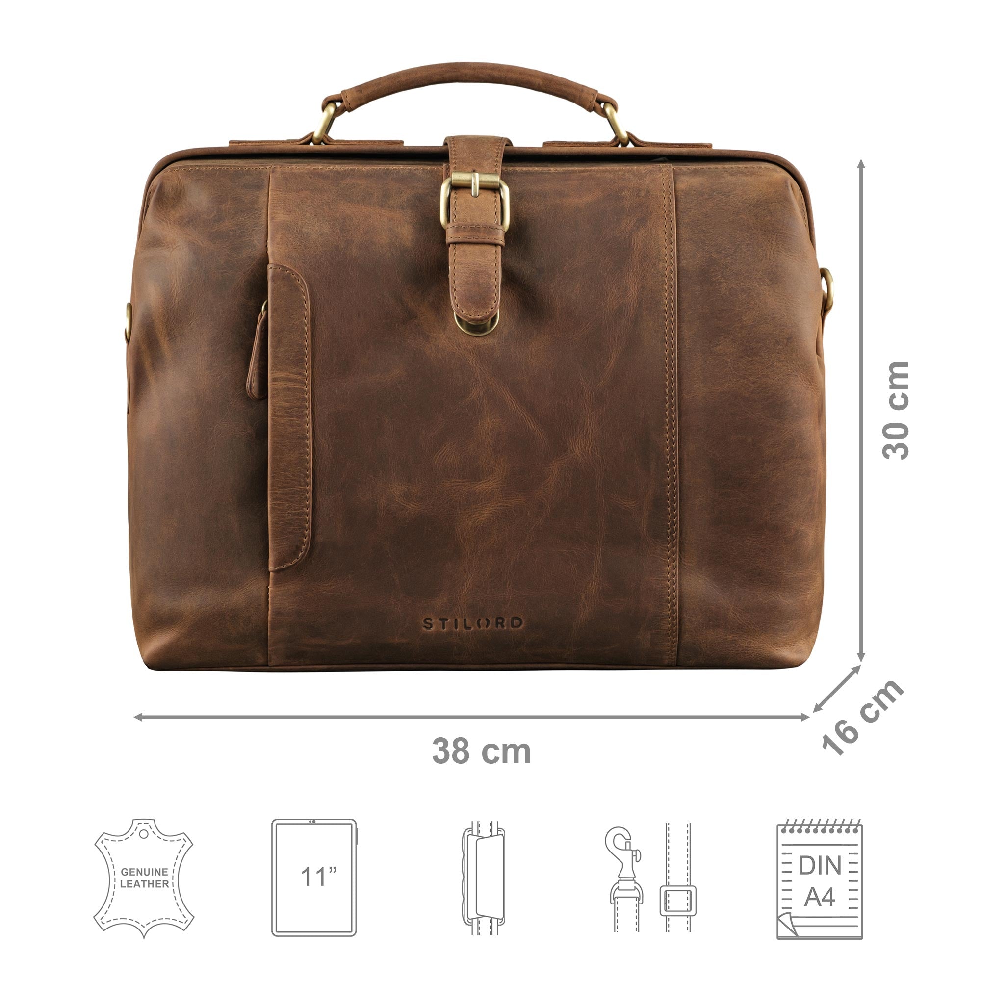 Vintage Umhängetasche Leder Damen braun