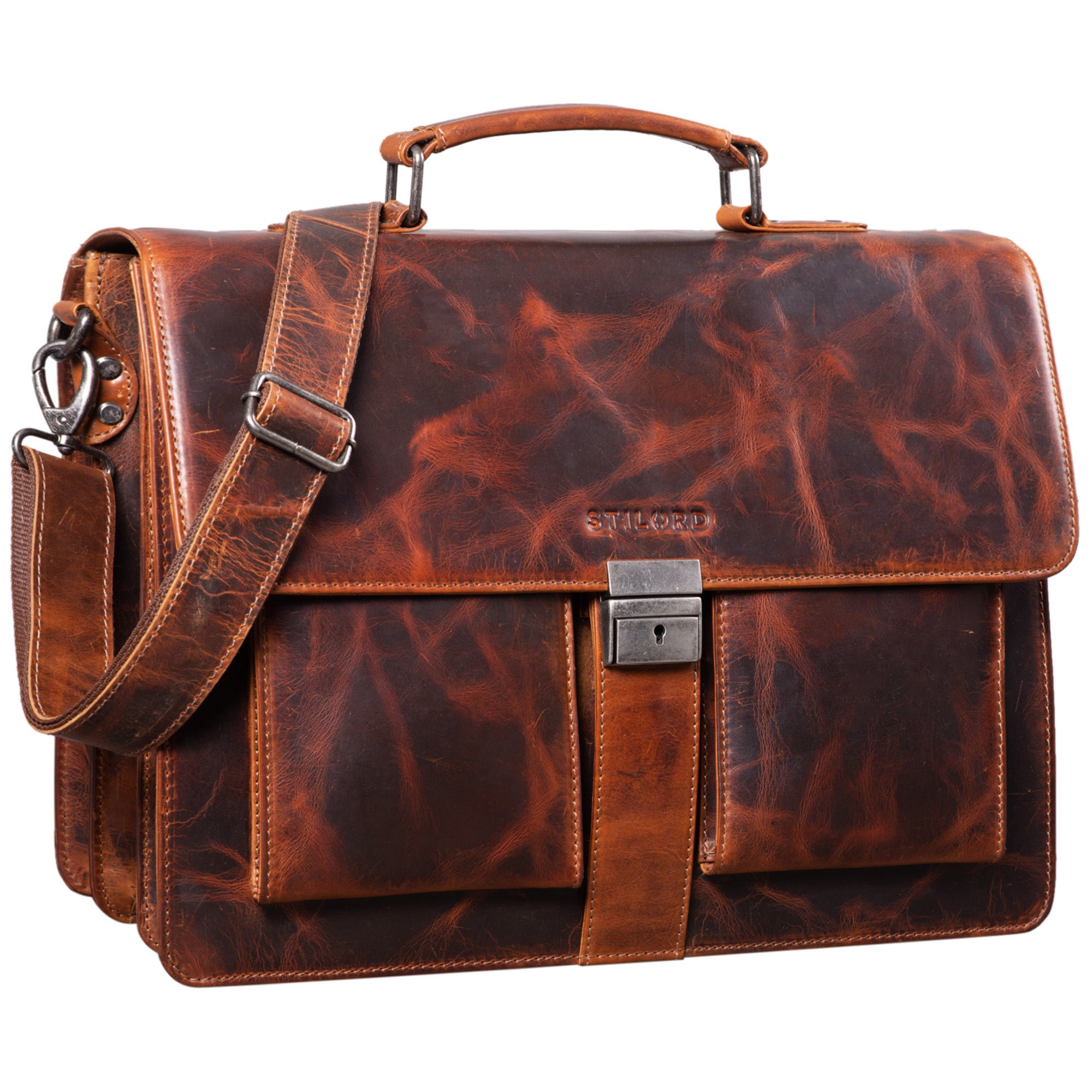 Ledertasche Aktentasche cognac