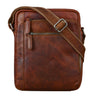 "Bruce" Bolsa Vintage Masculina de Couro Pequena para Ombro
