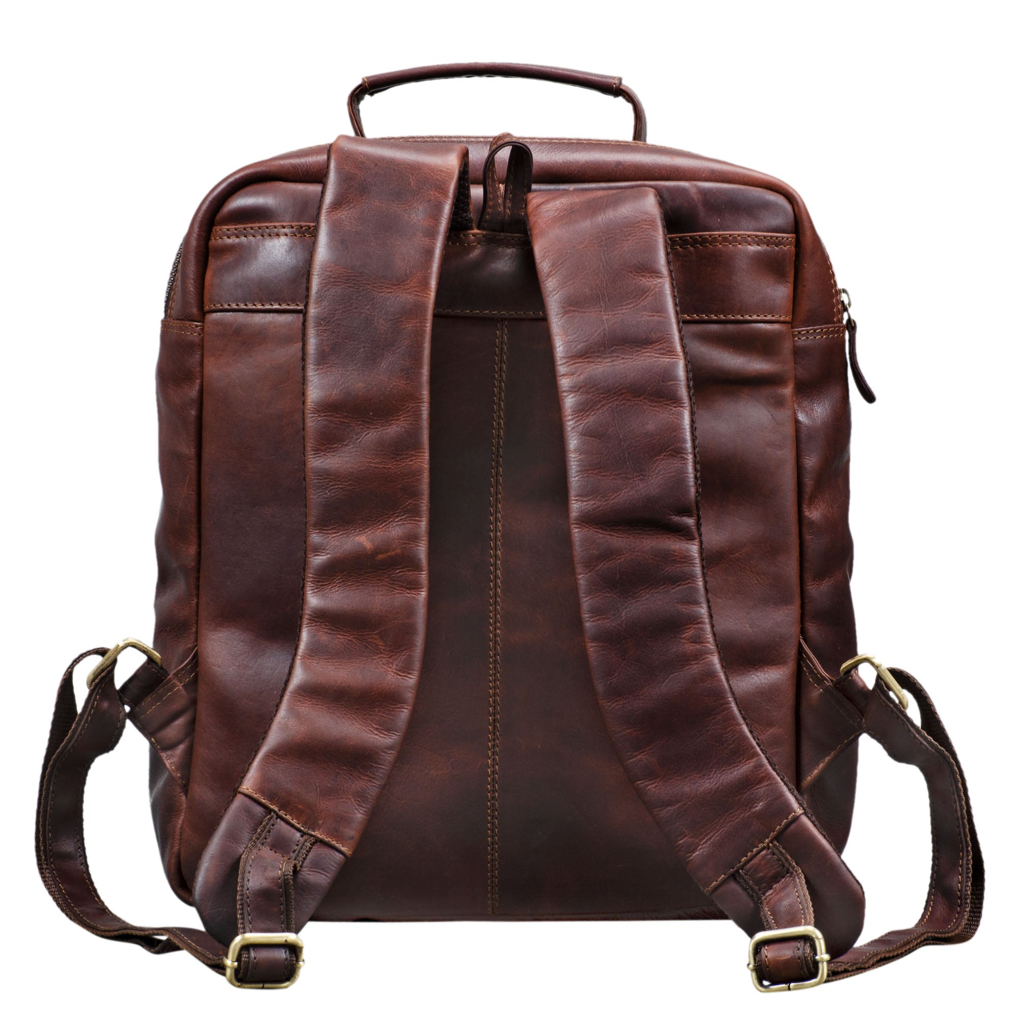 Brauner Leder Rucksack für Herren Vintage