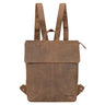 "Charlie" Mochila Vintage de Couro Marrom – Daypack Médio 13.3"