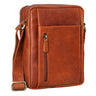 "Irving" Bolsa Vintage Couro Marrom Pequena para Ombro 10.1 Polegadas