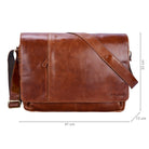 Vintage Messenger Bag für Herren Leder cognac glänzend