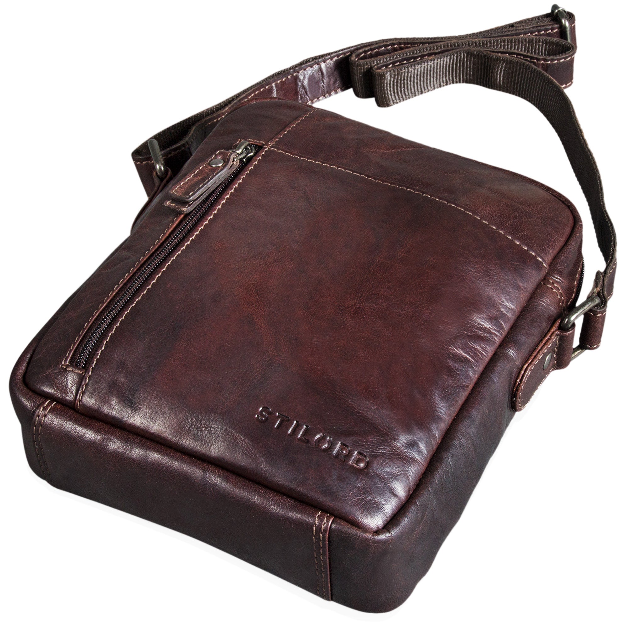 Leder Messenger Bag braun