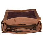 Braune Leder Messenger Bag mittel groß