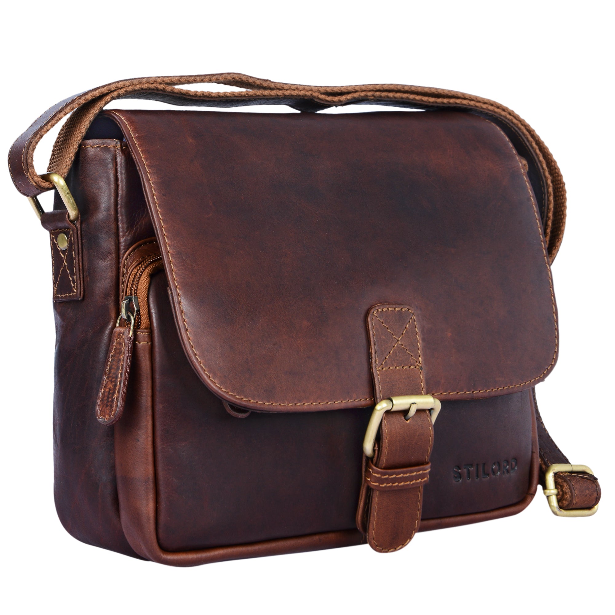 Vintage Umhängetasche Frauen Leder braun