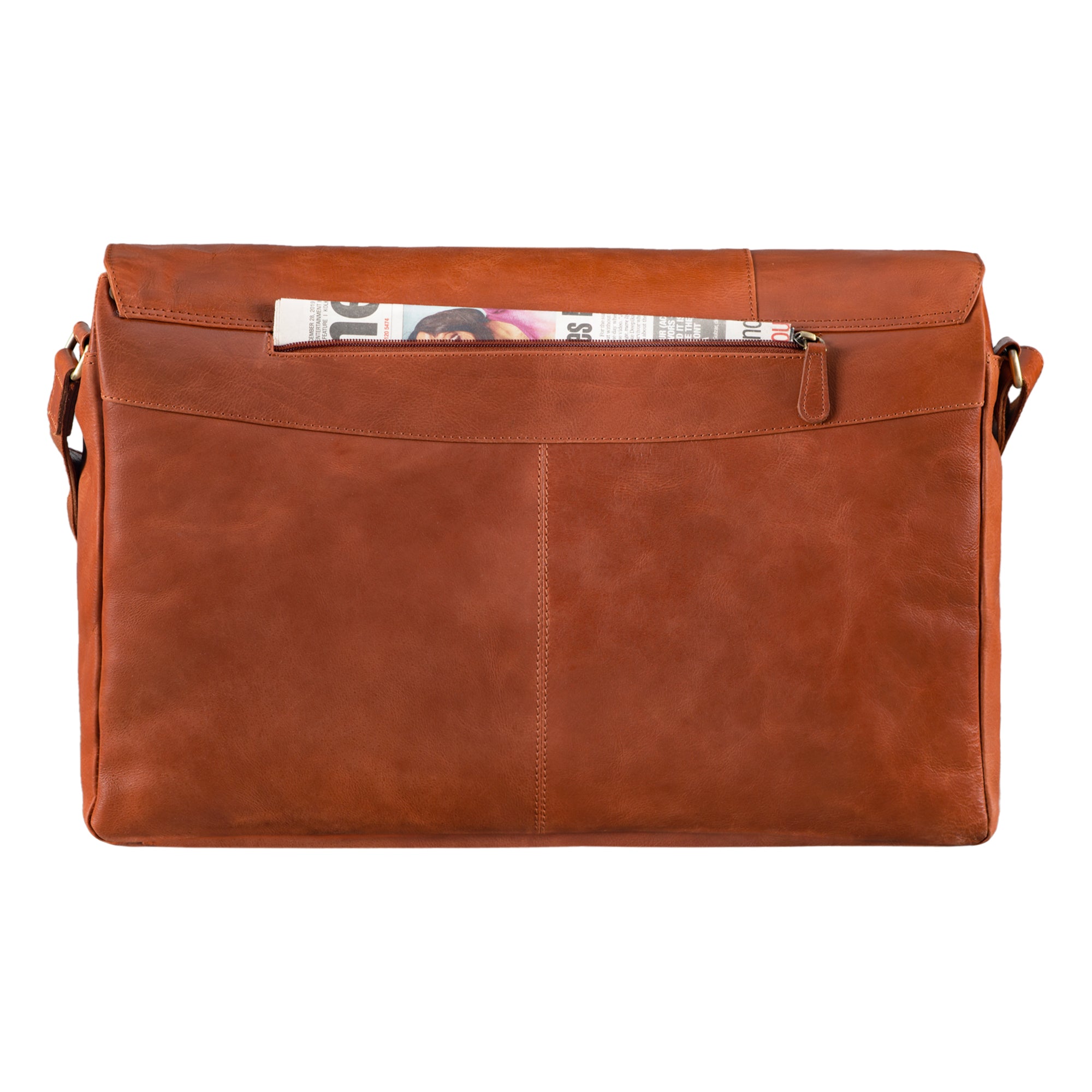 Hellbraune Messengertasche aus hochwertigem Leder
