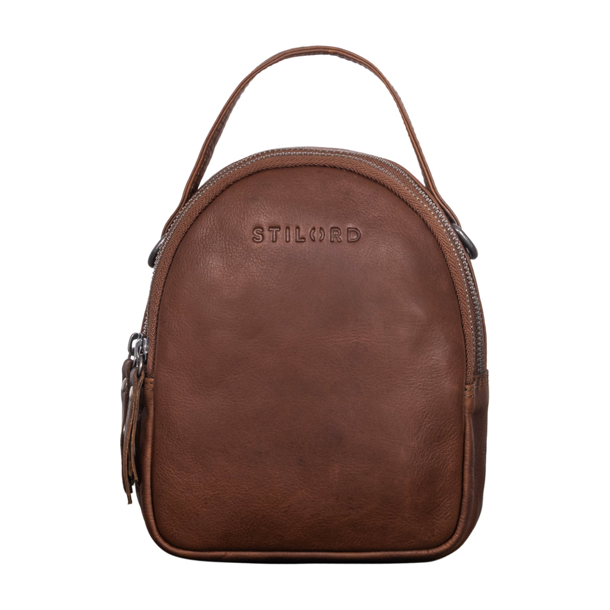 Kleiner leder rucksack vintage braun