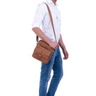 Männertasche Leder klein
