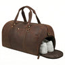 "Ventura" Bolsa de Viagem Masculina Grande em Couro com Compartimento para Sapatos 40L