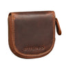 "Cash" Carteira Porta Moedas Slim Couro Vintage com Fecho