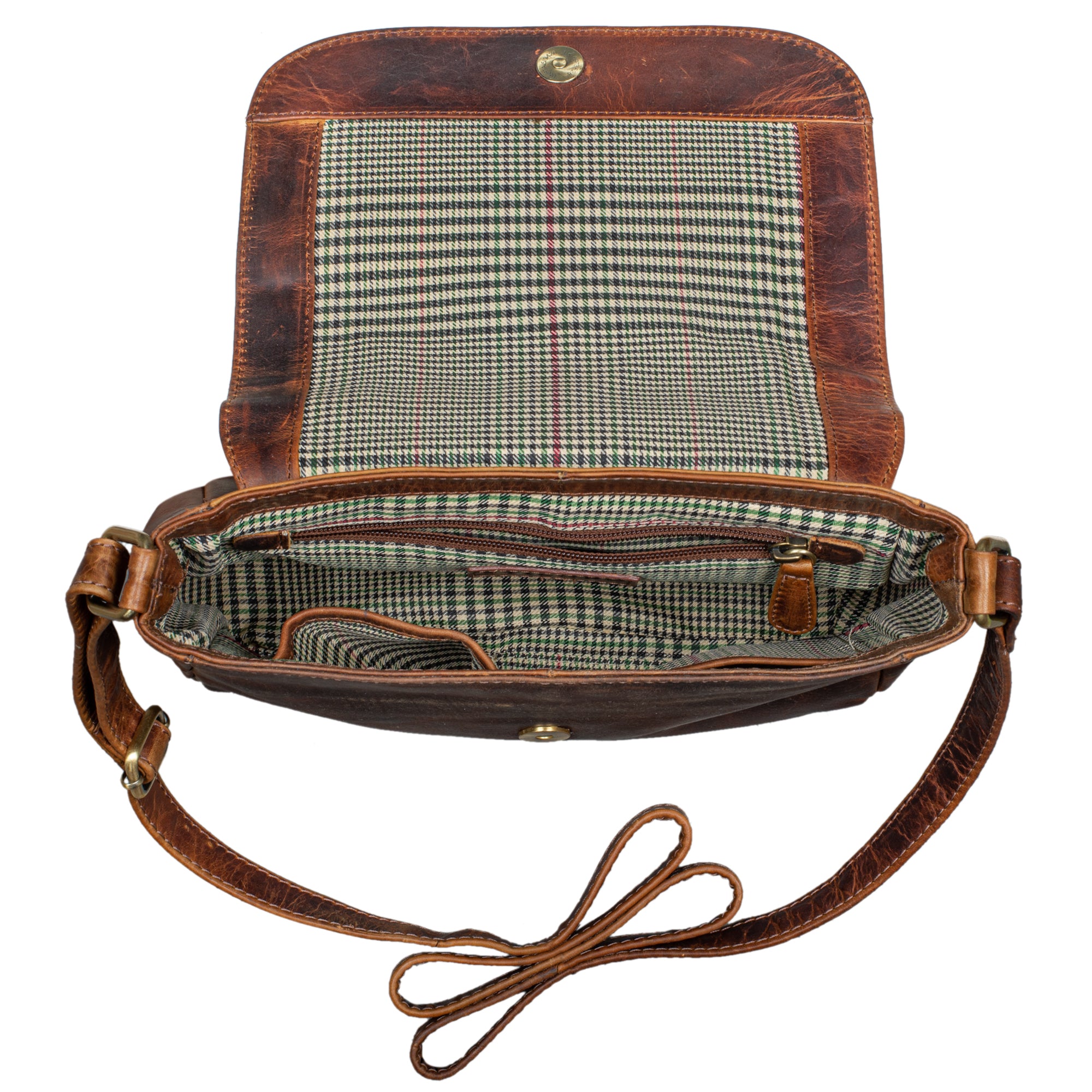 braune Umhängetasche Leder