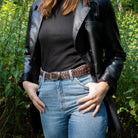 Geflochtener Leder Damen Gürtel