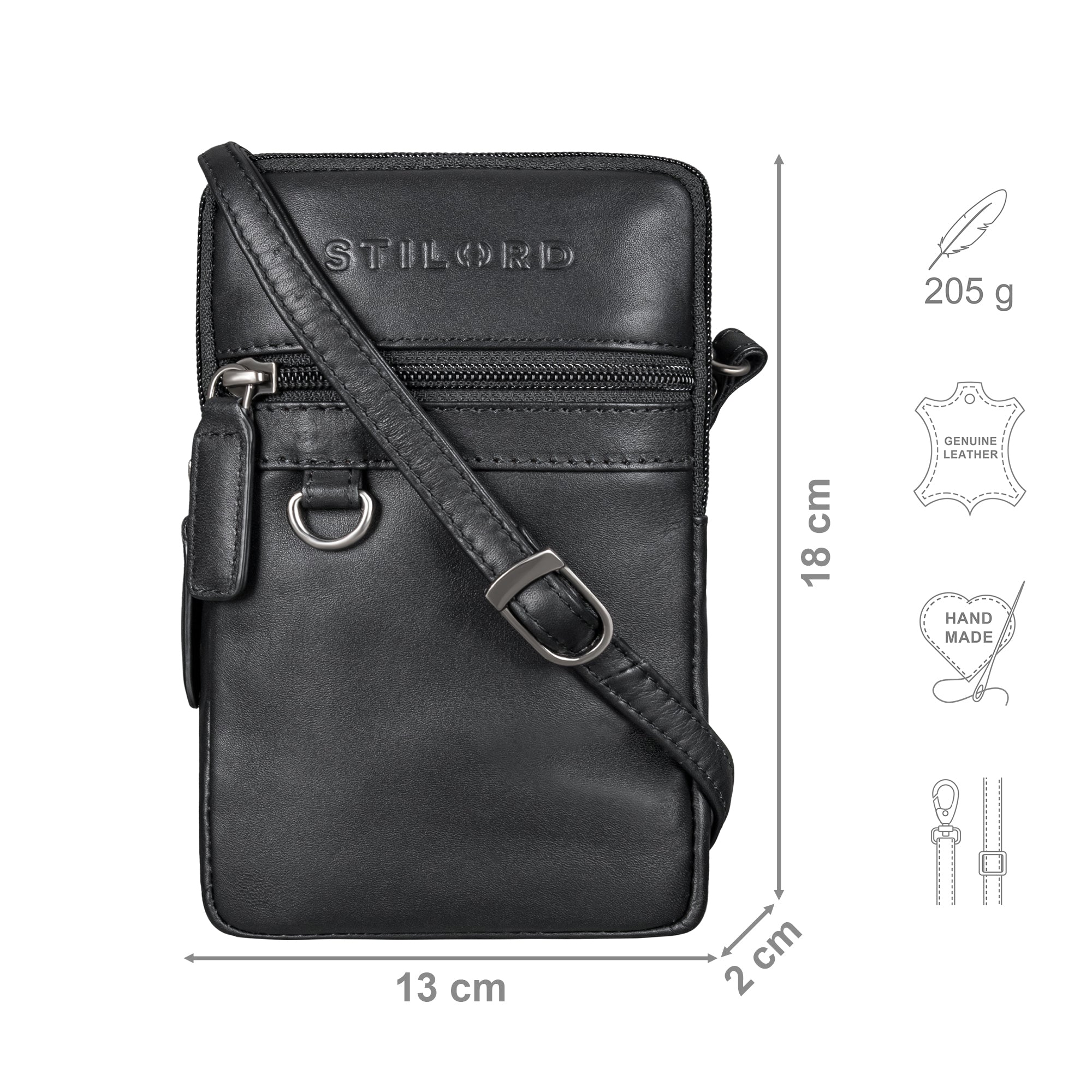 Leder Brustbeutel Damen Herren mit Gürtelschlaufe