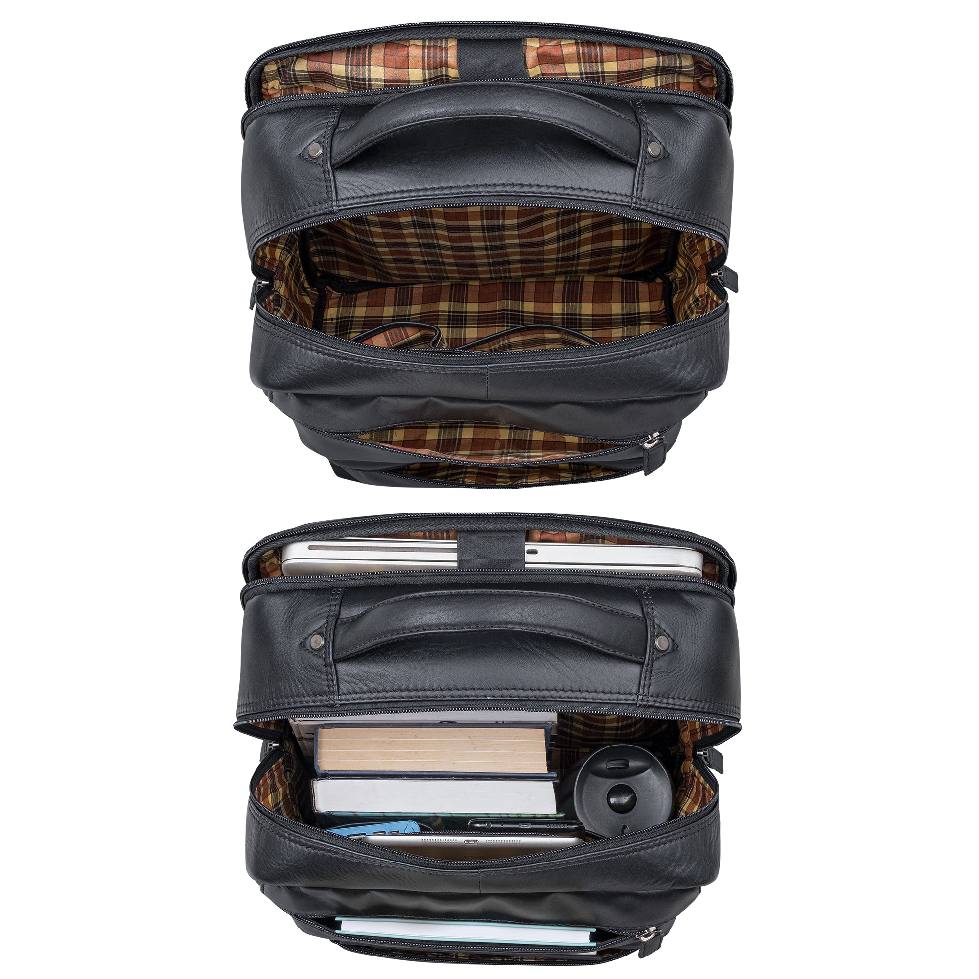 damen leder rucksack business herren schwarz