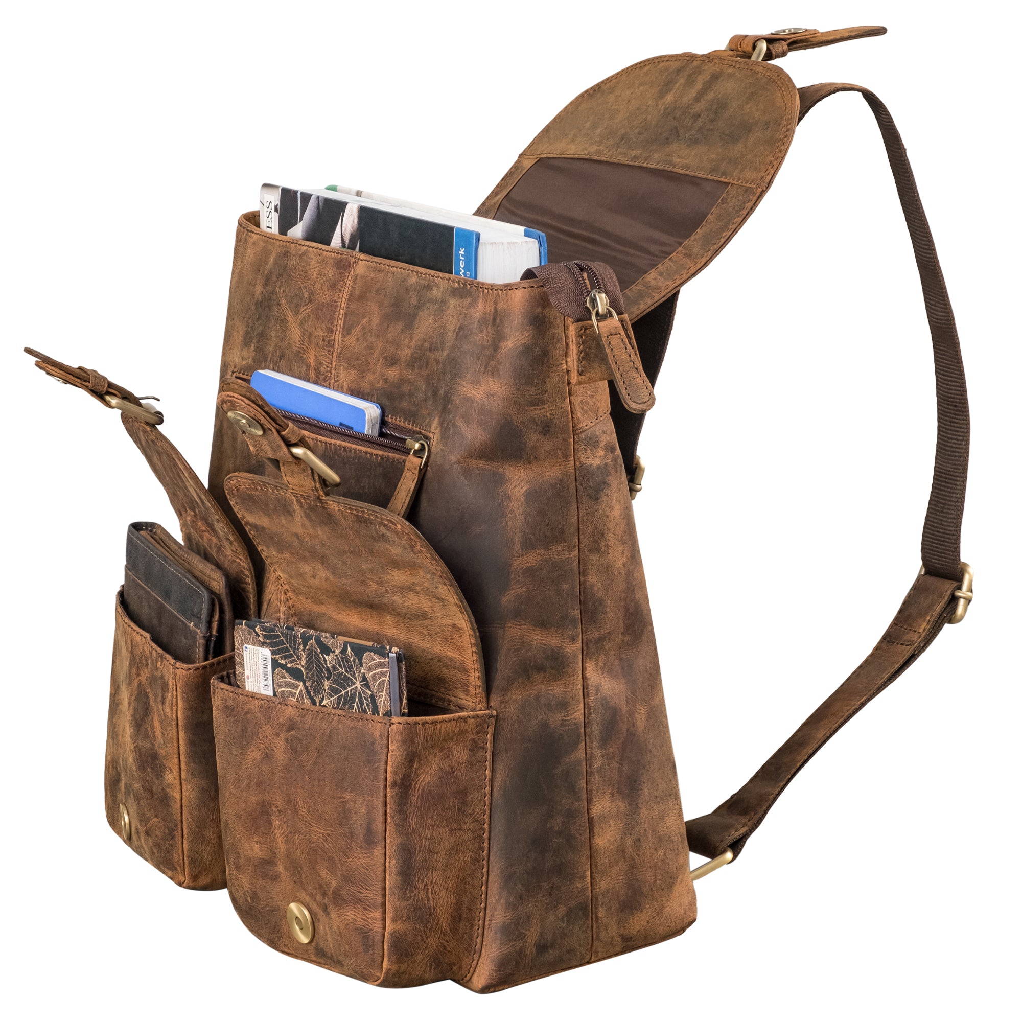 Damenrucksack Leder braun