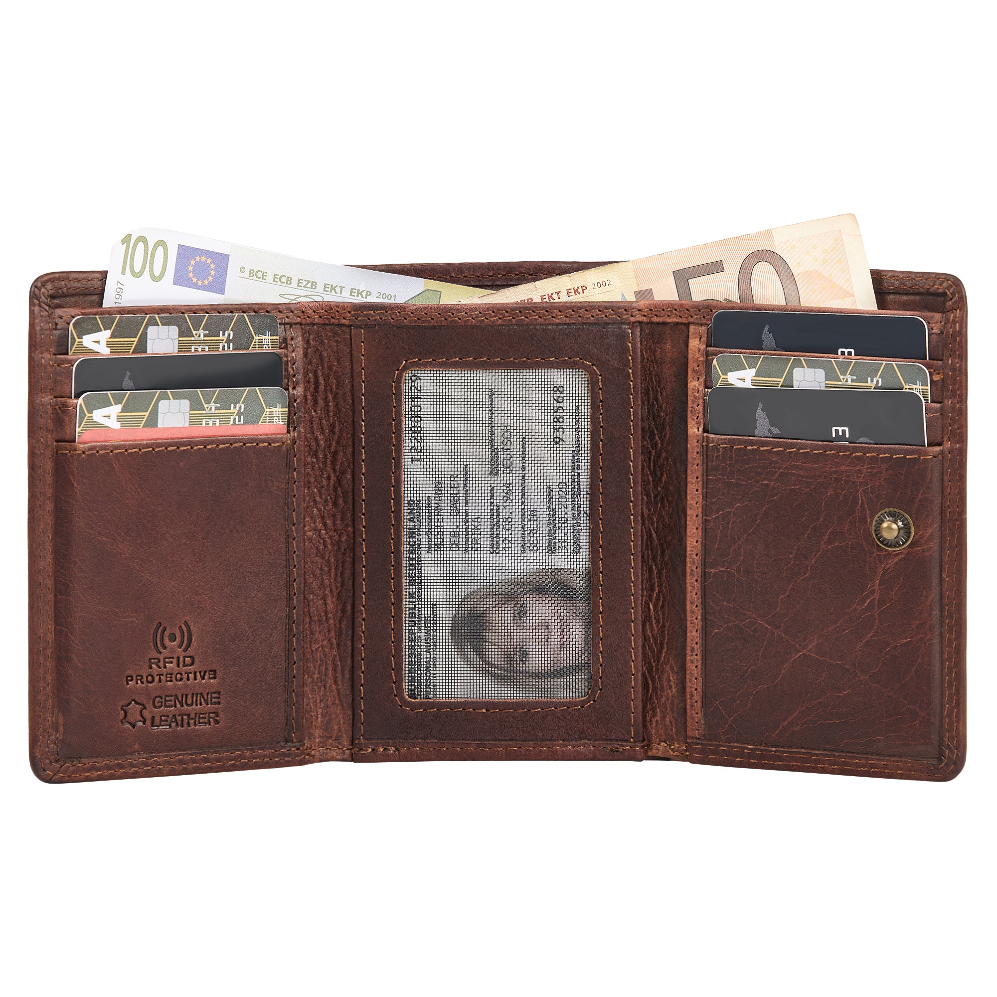 leder geldbörse damen cognac mittelgroß