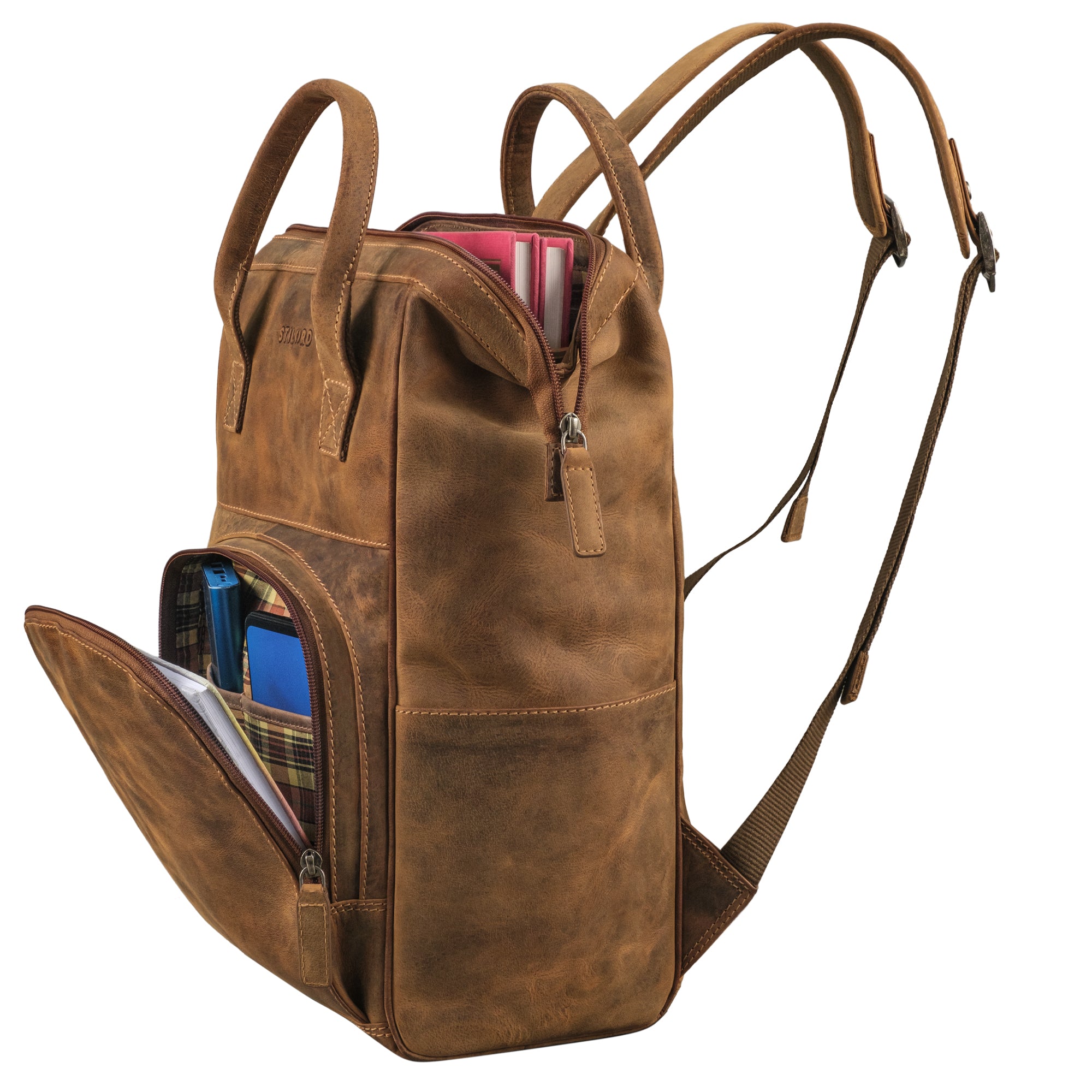 Lederrucksack Damen braun
