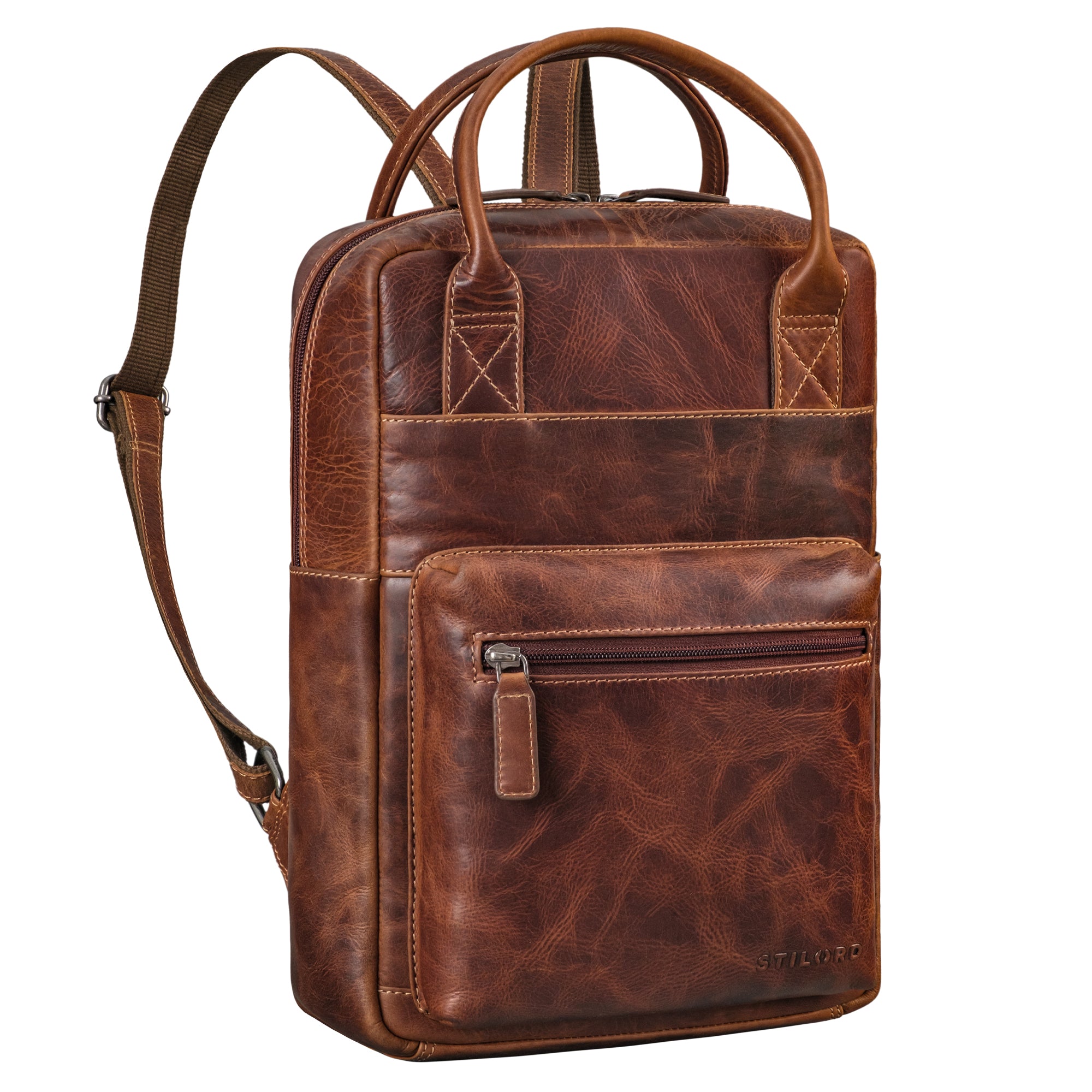 damen rucksack echt leder  braun