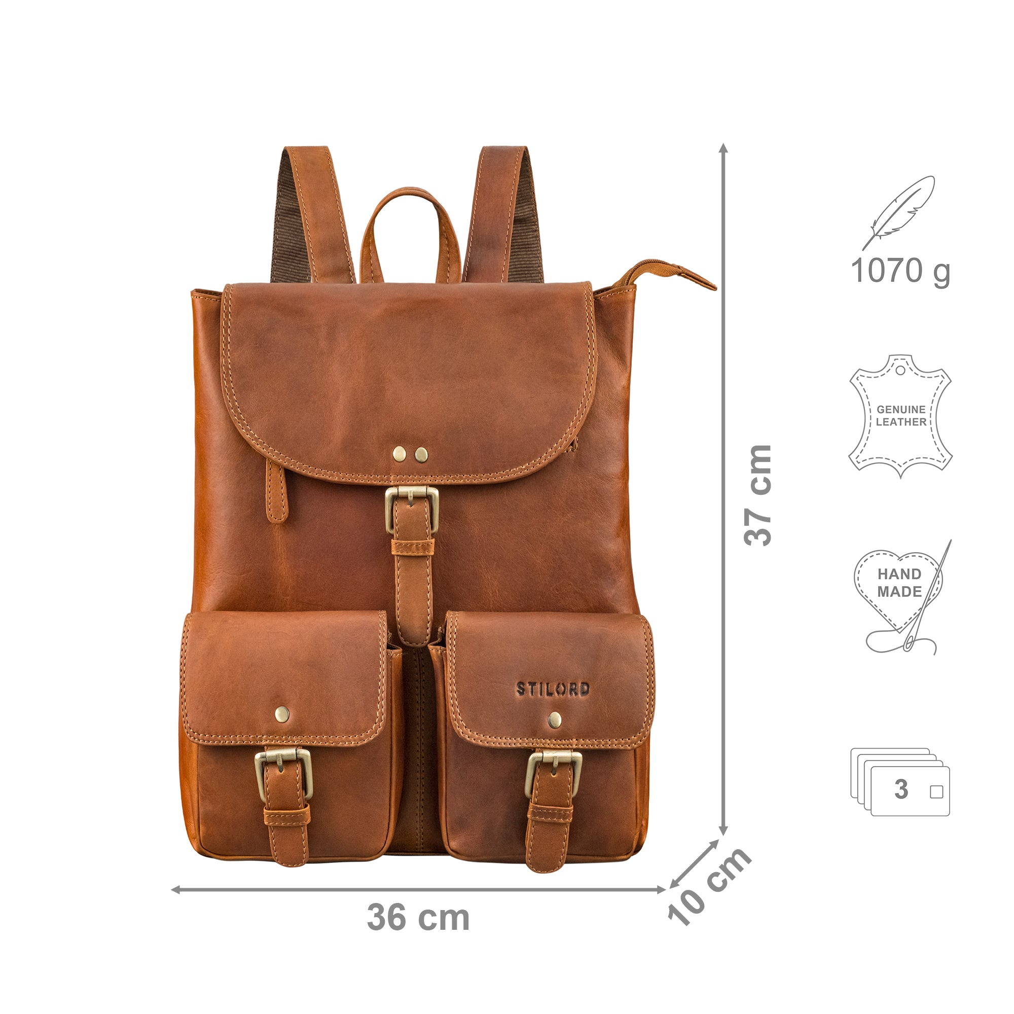 Damenrucksack Leder braun