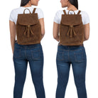 Braun Echtleder Rucksack Damen
