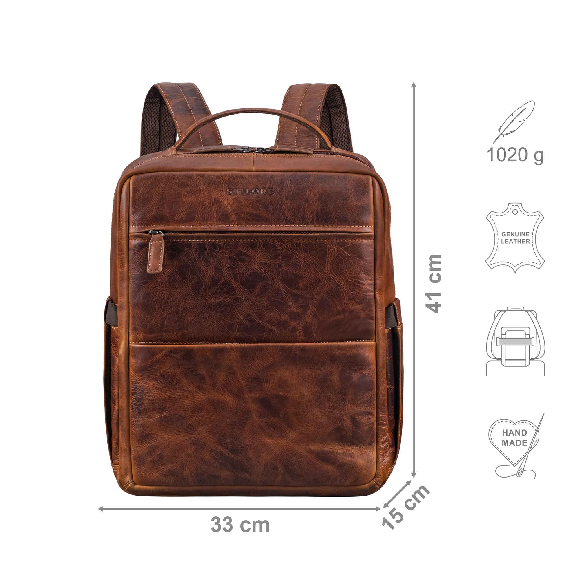 Leder Businessrucksack Herren braun