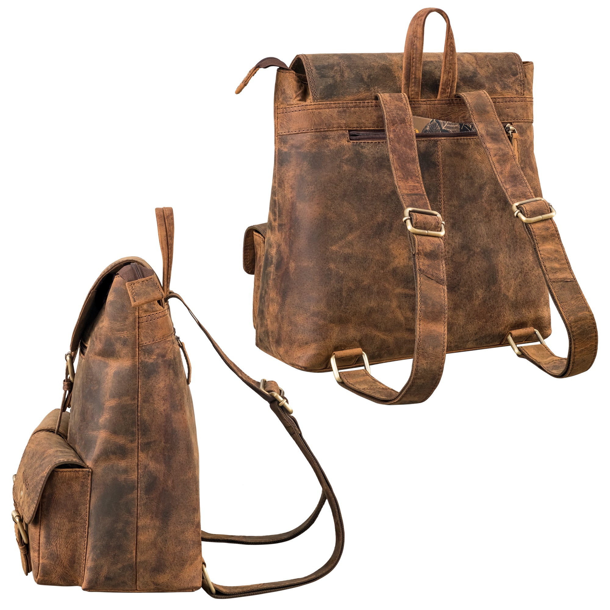 Damenrucksack Leder braun