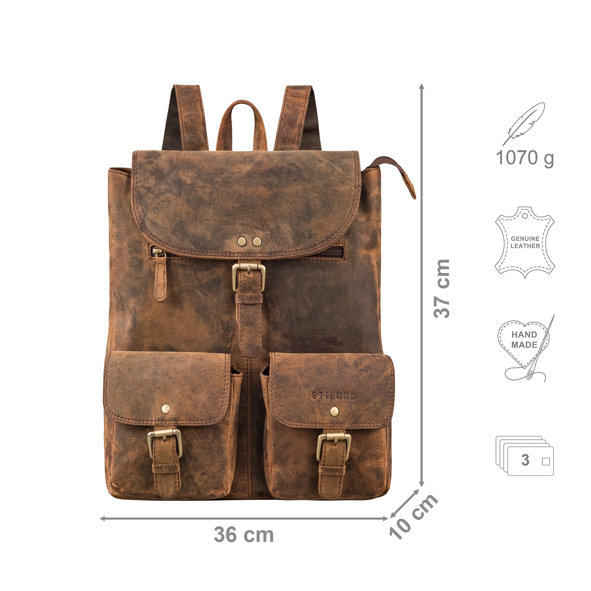 Damenrucksack Leder braun
