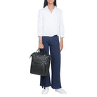 Lederrucksack Damen schwarz