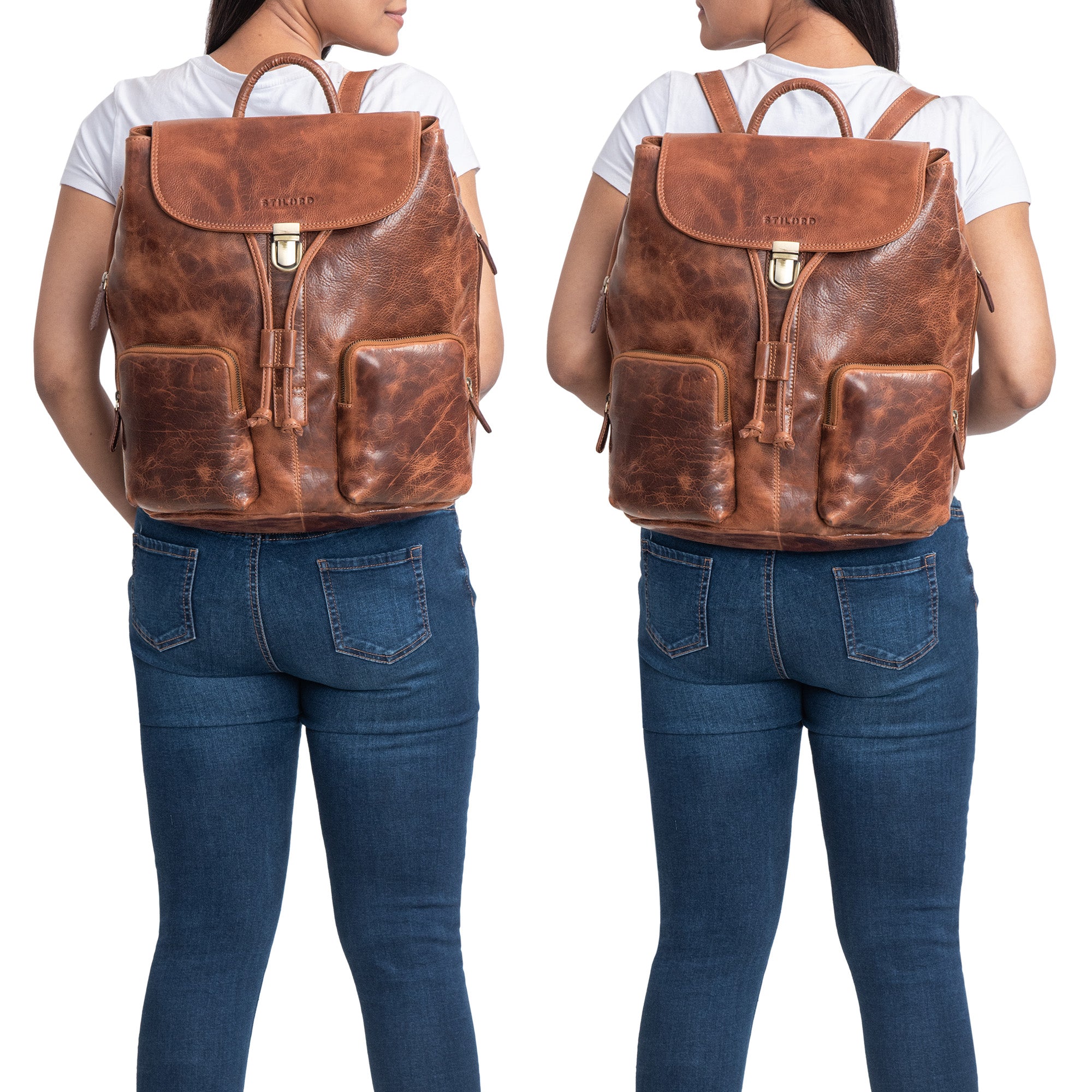 Laptoprucksack Echtleder braun
