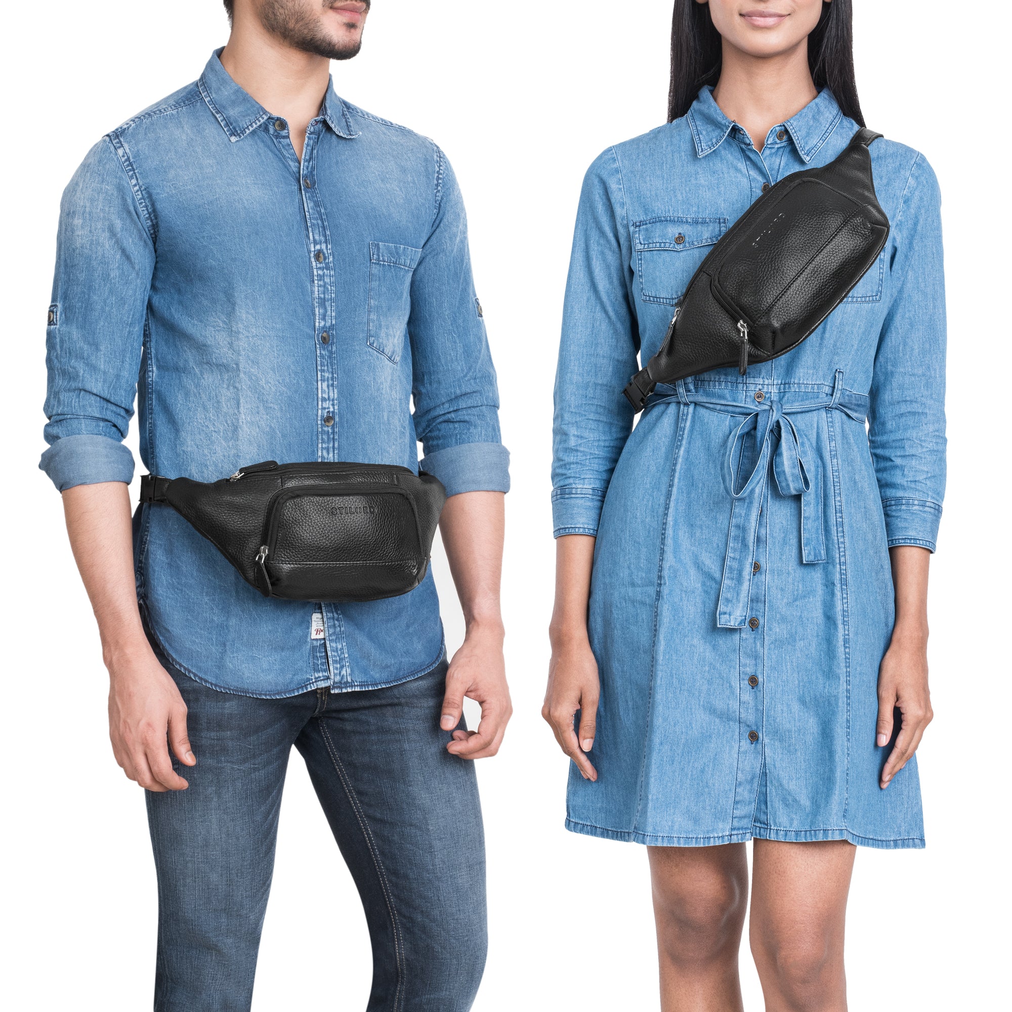 echt leder gürteltasche herren schwarz