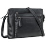 Handtasche Leder Damen schwarz mit verstellbaren Schultergurt Echtleder