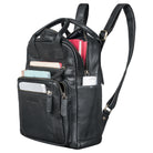 kleiner Freizeitrucksack Damen Leder schwarz