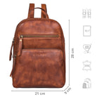 Glattleder Rucksack Damen klein cognac