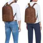 Leder Rucksack laptop damen business herren braun