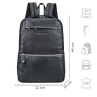 Leder Rucksack Laptop schwarz