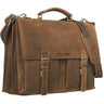 "Detroit" Pasta de Couro Masculina Vintage Bolsa 16 Polegadas