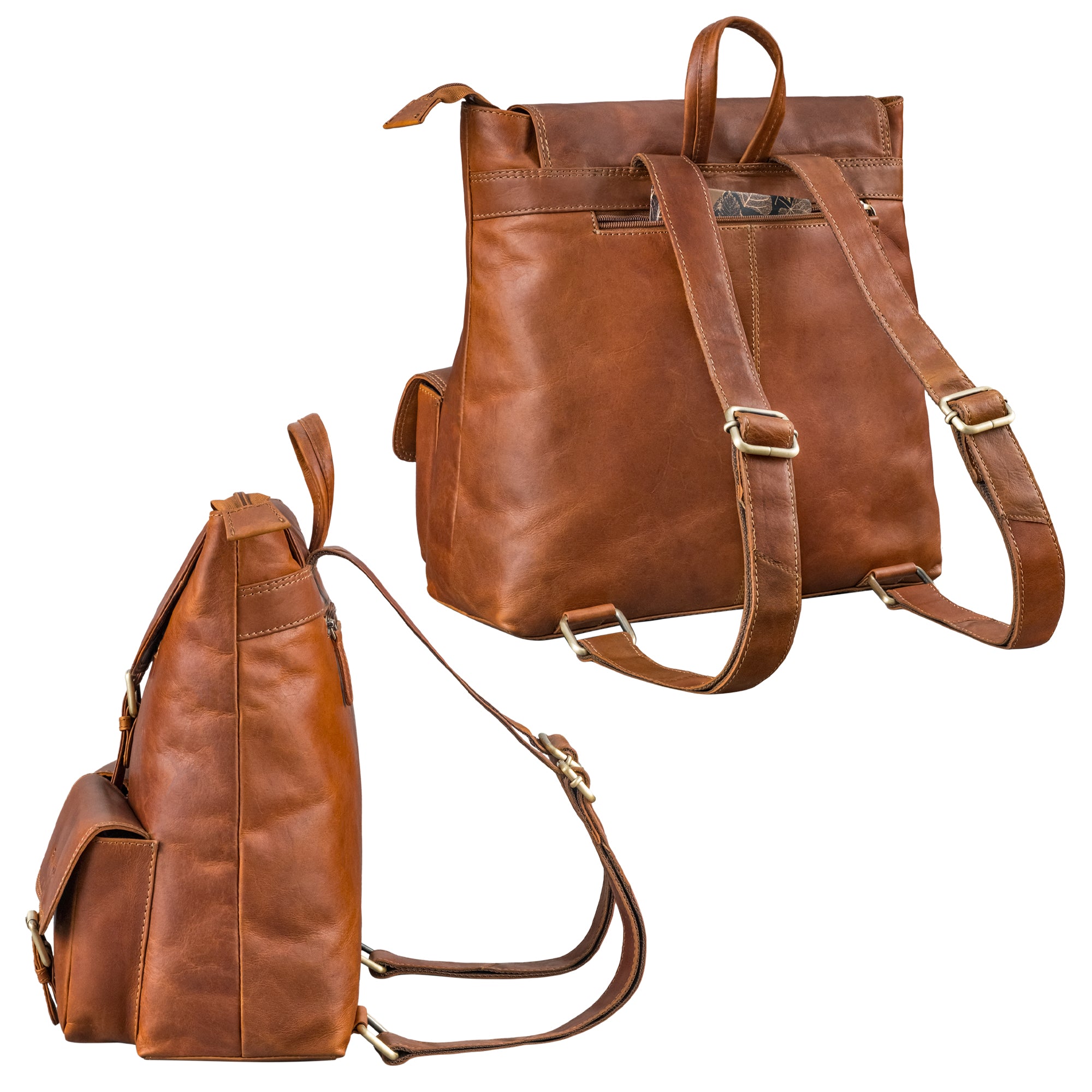 Damenrucksack Leder braun