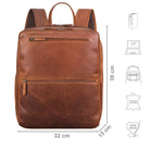 echt leder rucksack laptop braun