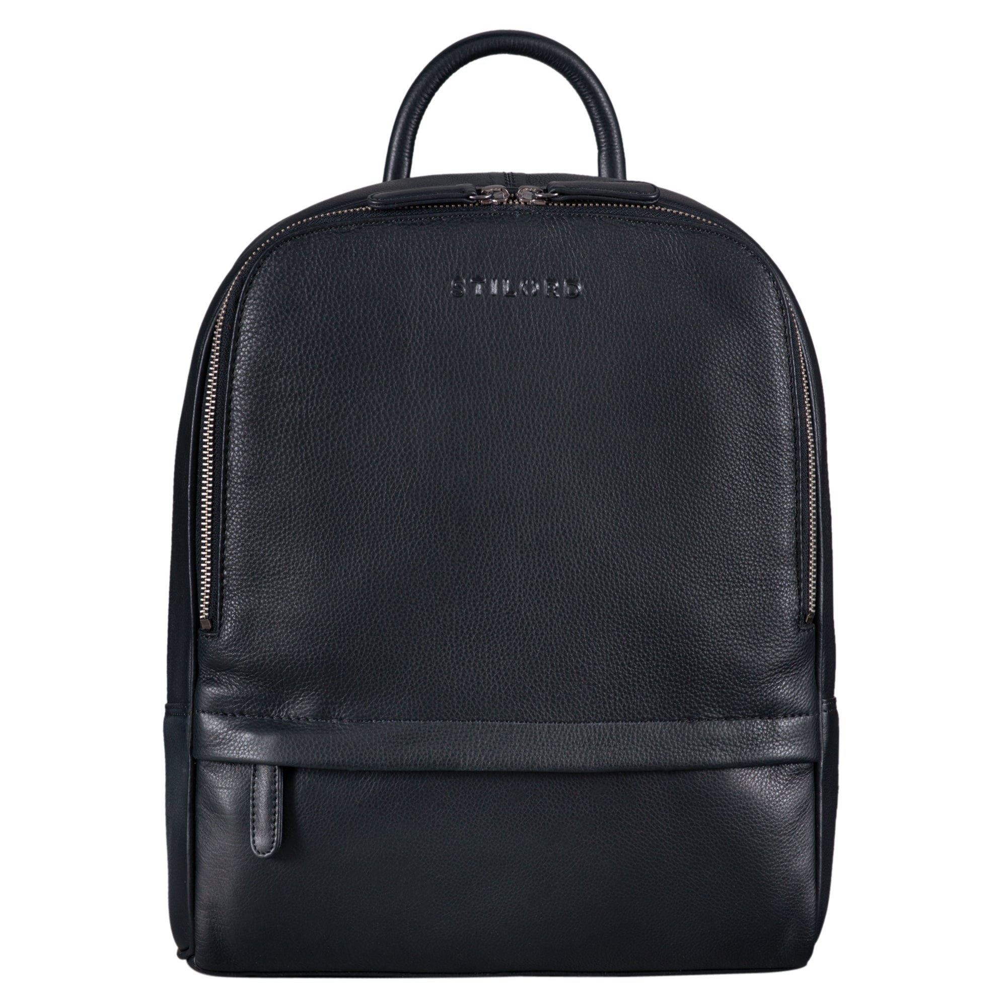 Schwarzer Lederrucksack