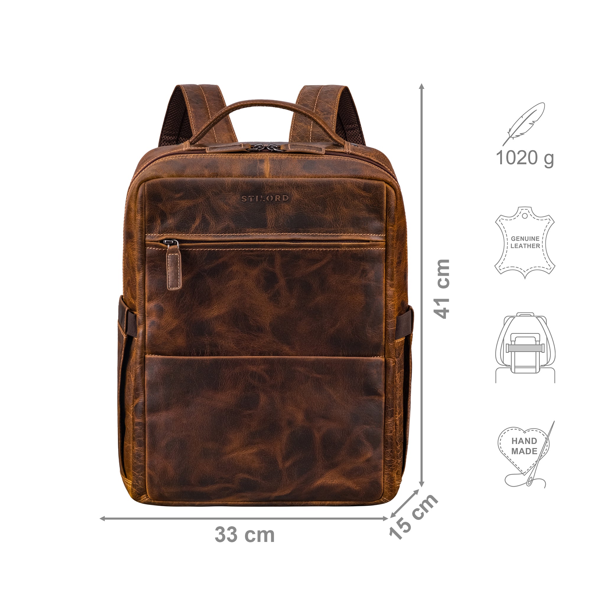 Leder Businessrucksack Herren braun