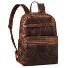Dunkelbrauner Echtleder Rucksack Damen mit Laptopfach 15.6 Zoll