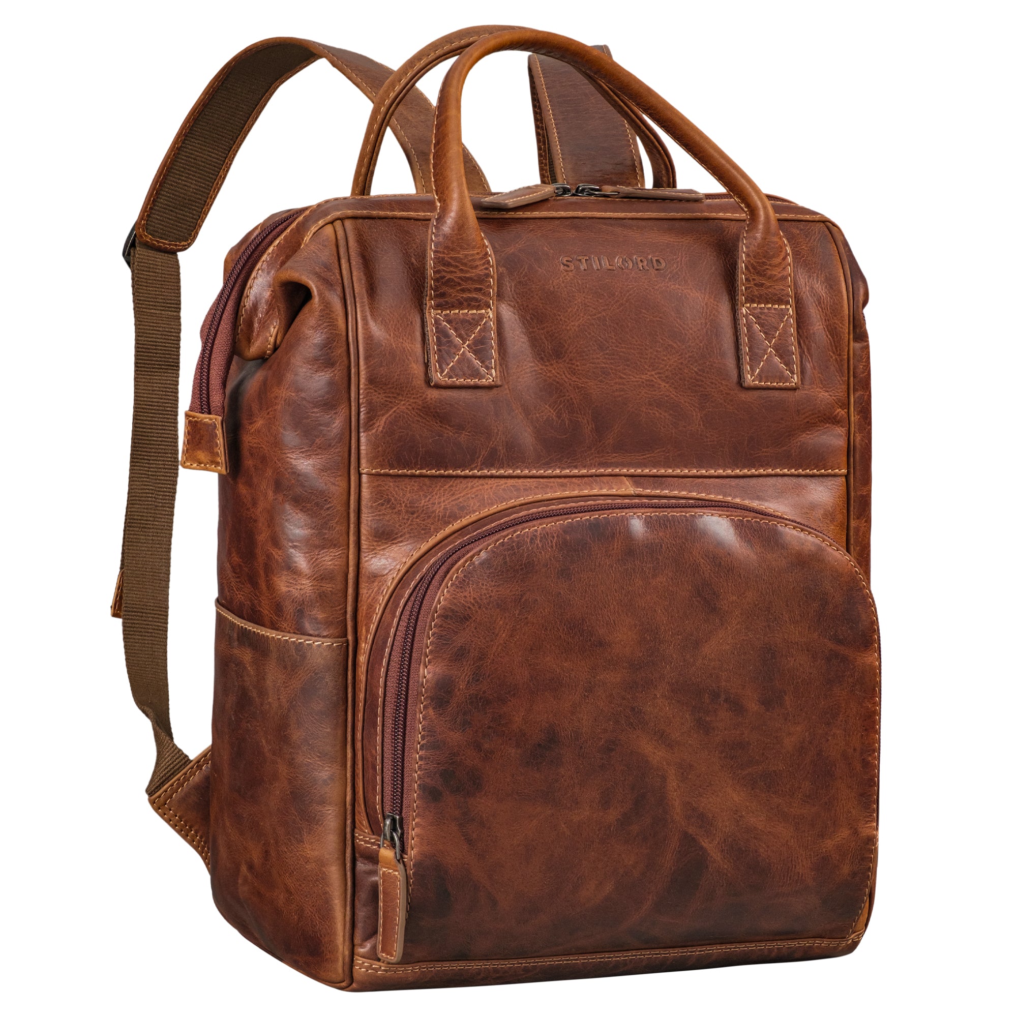 Lederrucksack Damen braun