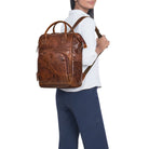 Lederrucksack Damen braun